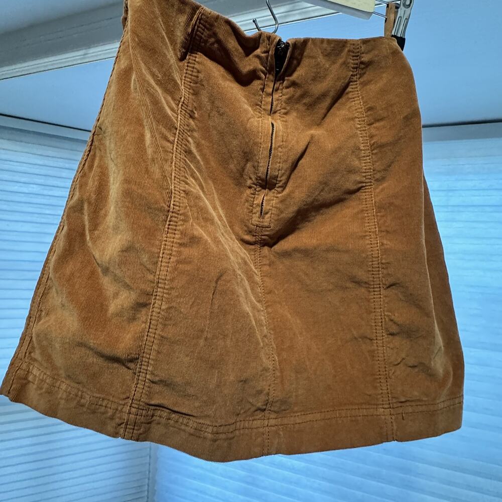 FREE PEOPLE MODERN FEMME CORDUROY WESTERN INSPIRED MINI SKIRT Size 4 - Picture 4 of 5